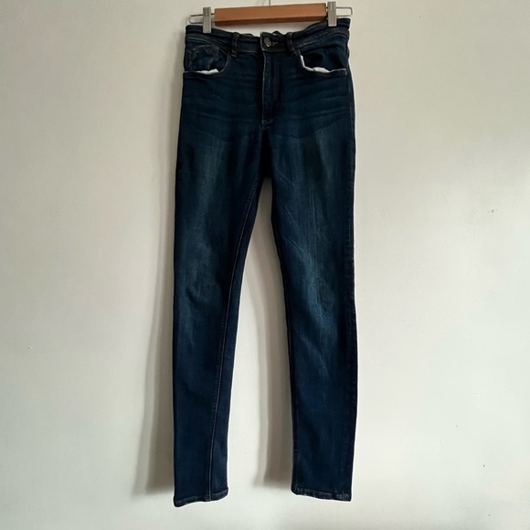 Zara Z1975 Whiskered Skinny High Rise Jeans - Picture 3 of 10